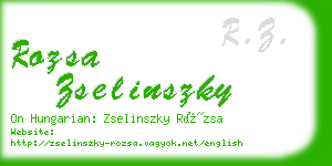 rozsa zselinszky business card